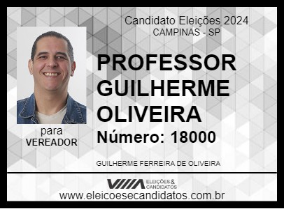 Candidato PROFESSOR GUILHERME OLIVEIRA 2024 - CAMPINAS - Eleições