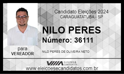 Candidato NILO PERES 2024 - CARAGUATATUBA - Eleições