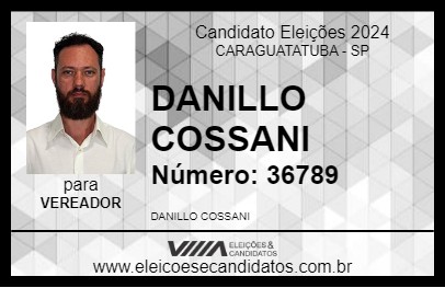 Candidato DANILLO COSSANI 2024 - CARAGUATATUBA - Eleições