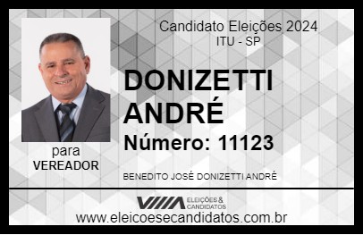 Candidato DONIZETTI ANDRÉ 2024 - ITU - Eleições