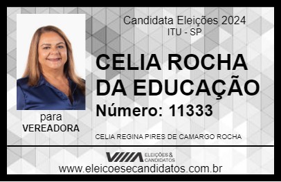 Candidato CELIA ROCHA DA EDUCAÇÃO 2024 - ITU - Eleições