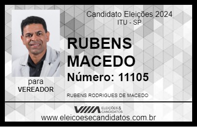 Candidato RUBENS MACEDO 2024 - ITU - Eleições