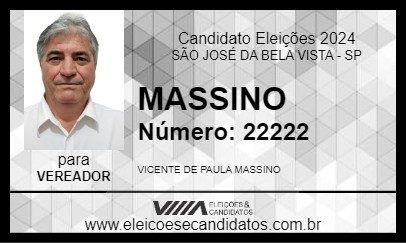 Candidato MASSINO 2024 - SÃO JOSÉ DA BELA VISTA - Eleições