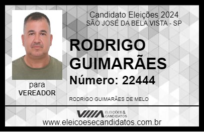 Candidato RODRIGO GUIMARÃES 2024 - SÃO JOSÉ DA BELA VISTA - Eleições