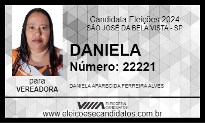 Candidato DANIELA 2024 - SÃO JOSÉ DA BELA VISTA - Eleições