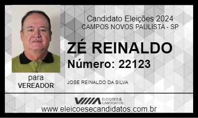 Candidato ZÉ REINALDO 2024 - CAMPOS NOVOS PAULISTA - Eleições