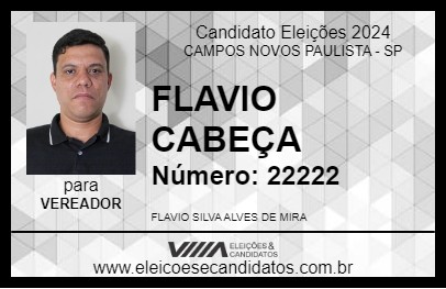 Candidato FLAVIO CABEÇA 2024 - CAMPOS NOVOS PAULISTA - Eleições