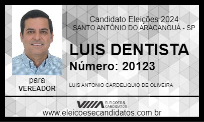 Candidato LUIS DENTISTA 2024 - SANTO ANTÔNIO DO ARACANGUÁ - Eleições