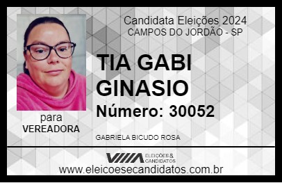 Candidato TIA GABI GINASIO 2024 - CAMPOS DO JORDÃO - Eleições