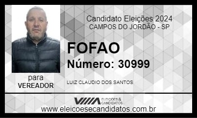 Candidato FOFAO 2024 - CAMPOS DO JORDÃO - Eleições