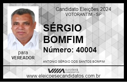 Candidato SÉRGIO BOMFIM 2024 - VOTORANTIM - Eleições