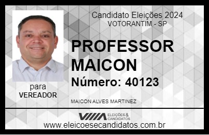 Candidato PROFESSOR MAICON 2024 - VOTORANTIM - Eleições