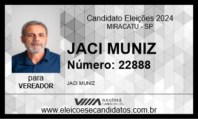 Candidato JACI MUNIZ 2024 - MIRACATU - Eleições