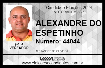 Candidato ALEXANDRE DO ESPETINHO 2024 - VOTORANTIM - Eleições