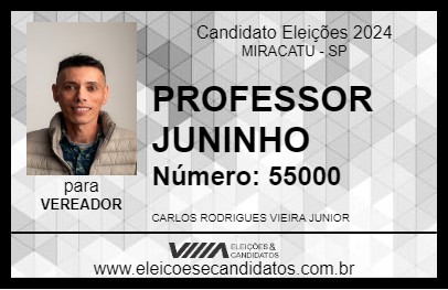 Candidato PROFESSOR JUNINHO 2024 - MIRACATU - Eleições