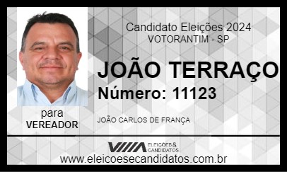 Candidato JOÃO TERRAÇO 2024 - VOTORANTIM - Eleições