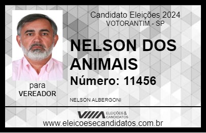 Candidato NELSON DOS ANIMAIS 2024 - VOTORANTIM - Eleições