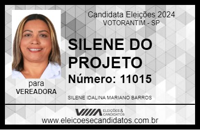 Candidato SILENE DO PROJETO 2024 - VOTORANTIM - Eleições