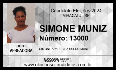 Candidato SIMONE MUNIZ 2024 - MIRACATU - Eleições