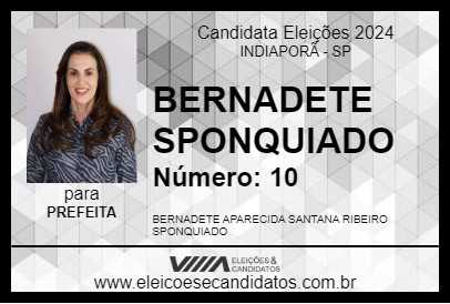 Candidato BERNADETE  SPONQUIADO 2024 - INDIAPORÃ - Eleições