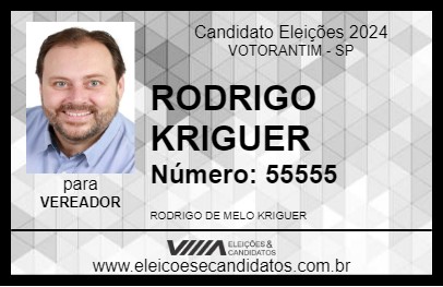 Candidato RODRIGO KRIGUER 2024 - VOTORANTIM - Eleições