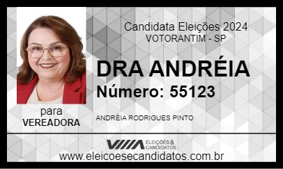 Candidato DRA ANDRÉIA 2024 - VOTORANTIM - Eleições