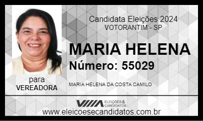 Candidato MARIA HELENA 2024 - VOTORANTIM - Eleições