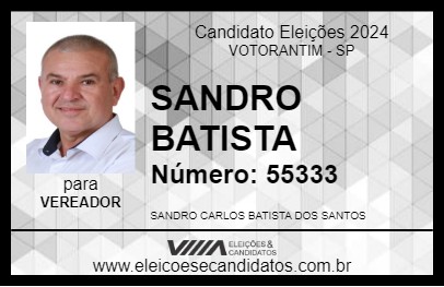 Candidato SANDRO BATISTA 2024 - VOTORANTIM - Eleições