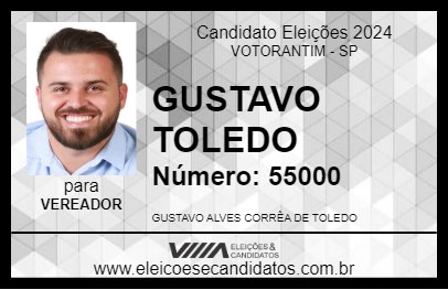 Candidato GUSTAVO TOLEDO 2024 - VOTORANTIM - Eleições