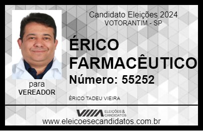 Candidato ÉRICO FARMACÊUTICO 2024 - VOTORANTIM - Eleições