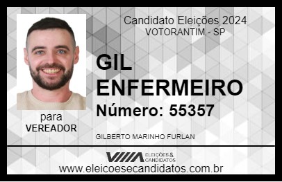 Candidato GIL ENFERMEIRO 2024 - VOTORANTIM - Eleições