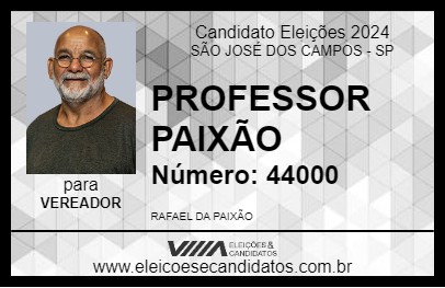 Candidato PROFESSOR PAIXÃO 2024 - SÃO JOSÉ DOS CAMPOS - Eleições