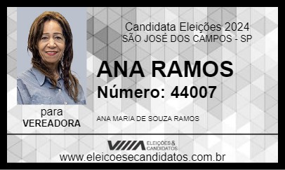 Candidato ANA RAMOS 2024 - SÃO JOSÉ DOS CAMPOS - Eleições