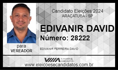 Candidato EDIVANIR DAVID 2024 - ARAÇATUBA - Eleições