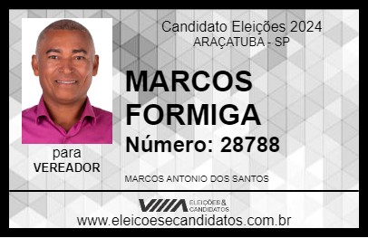 Candidato MARCOS FORMIGA 2024 - ARAÇATUBA - Eleições