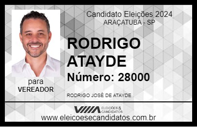 Candidato RODRIGO ATAYDE 2024 - ARAÇATUBA - Eleições