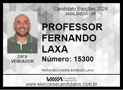 Candidato PROFESSOR FERNANDO LAXA 2024 - ANALÂNDIA - Eleições