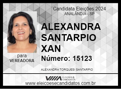 Candidato ALEXANDRA SANTARPIO  XAN 2024 - ANALÂNDIA - Eleições