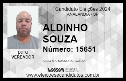 Candidato ALDINHO SOUZA 2024 - ANALÂNDIA - Eleições