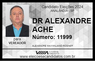 Candidato DR ALEXANDRE ACHE 2024 - ANALÂNDIA - Eleições