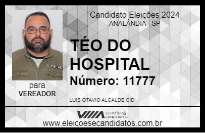 Candidato TÉO DO HOSPITAL 2024 - ANALÂNDIA - Eleições