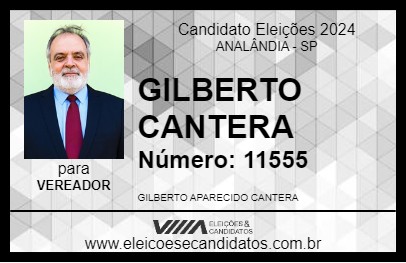 Candidato GILBERTO CANTERA 2024 - ANALÂNDIA - Eleições