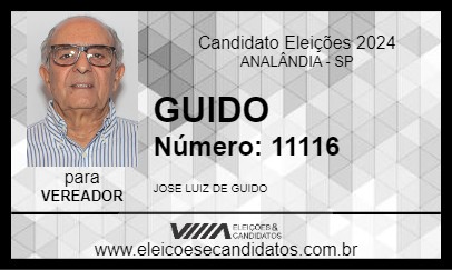 Candidato GUIDO 2024 - ANALÂNDIA - Eleições