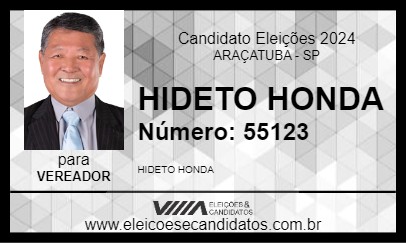 Candidato HIDETO HONDA 2024 - ARAÇATUBA - Eleições