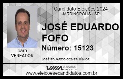 Candidato JOSÉ EDUARDO FOFO 2024 - JARDINÓPOLIS - Eleições