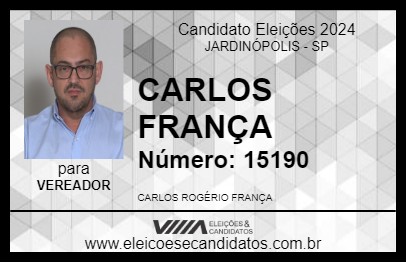 Candidato CARLOS FRANÇA 2024 - JARDINÓPOLIS - Eleições