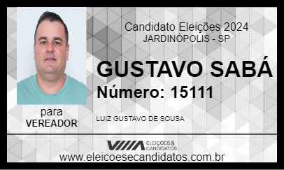 Candidato GUSTAVO SABÁ 2024 - JARDINÓPOLIS - Eleições