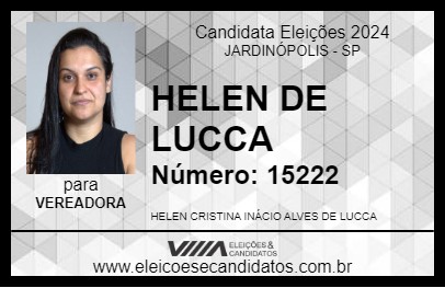 Candidato HELEN DE LUCCA 2024 - JARDINÓPOLIS - Eleições