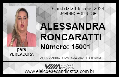 Candidato ALESSANDRA RONCARATTI 2024 - JARDINÓPOLIS - Eleições