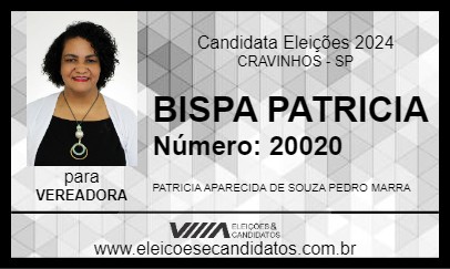 Candidato BISPA PATRICIA 2024 - CRAVINHOS - Eleições